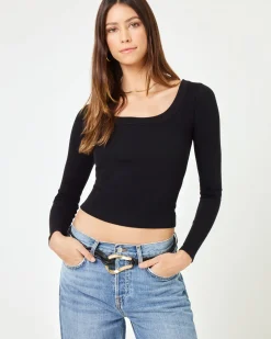 New Ashlyn Long Sleeve - Black Tops|Basics