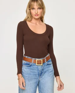 Fashion Ashlyn Long Sleeve - Espresso Tops|Basics