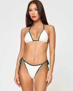 Best Aspen Bikini Top - Cream-Deep Teal Bikini Tops|Triangle