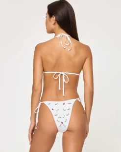 Hot Aspen Bikini Top - White Rosette Bikini Tops|Triangle