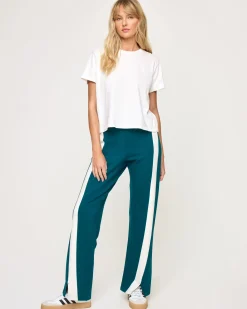 Sale Back To Back Pant - Deep Teal-Cream Bottoms|Bottoms