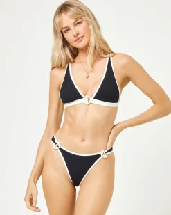 Online Caicos Bikini Bottom - Black-Cream Bitsy|Bikini Bottoms