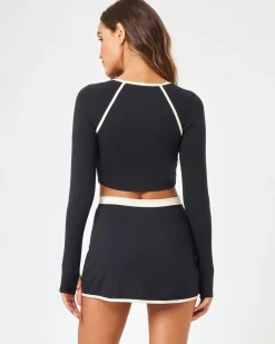 Clearance Campbell Skort - Black-Cream Bottoms
