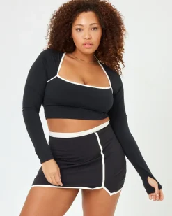 Clearance Campbell Skort - Black-Cream Bottoms