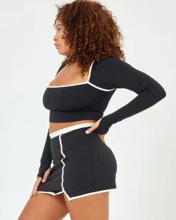 Clearance Campbell Skort - Black-Cream Bottoms