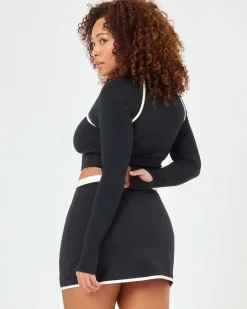 Clearance Campbell Skort - Black-Cream Bottoms