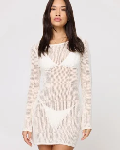 Clearance Cleo Cover Up Dress - Cream Cover-ups