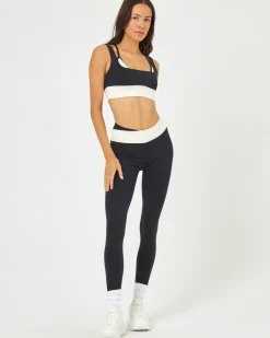 Clearance Division Legging - Black-Cream Bottoms
