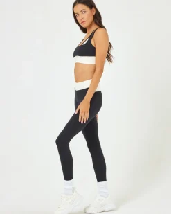 Clearance Division Legging - Black-Cream Bottoms