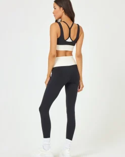 Clearance Division Legging - Black-Cream Bottoms