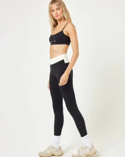 Clearance Division Legging - Black-Cream Bottoms