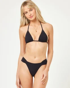 Hot Dolce Bikini Bottom - Black Bitsy|Bikini Bottoms