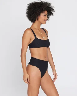 Best Eco Chic Repreve® Desi Bikini Bottom - Black High Waist|Classic