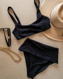 Sale Eco Chic Repreve® Jess Bikini Top - Black Bralette|Bikini Tops