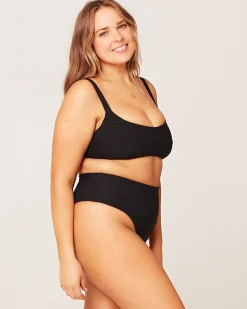 Sale Eco Chic Repreve® Jess Bikini Top - Black Bralette|Bikini Tops