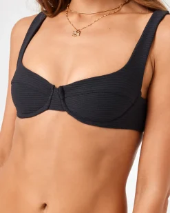 Clearance Eco Chic Repreve® Nikita Bikini Top - Black Underwire|Bikini Tops