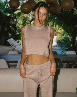 Discount En Route Top - Heather Oatmeal Sets|Loungewear