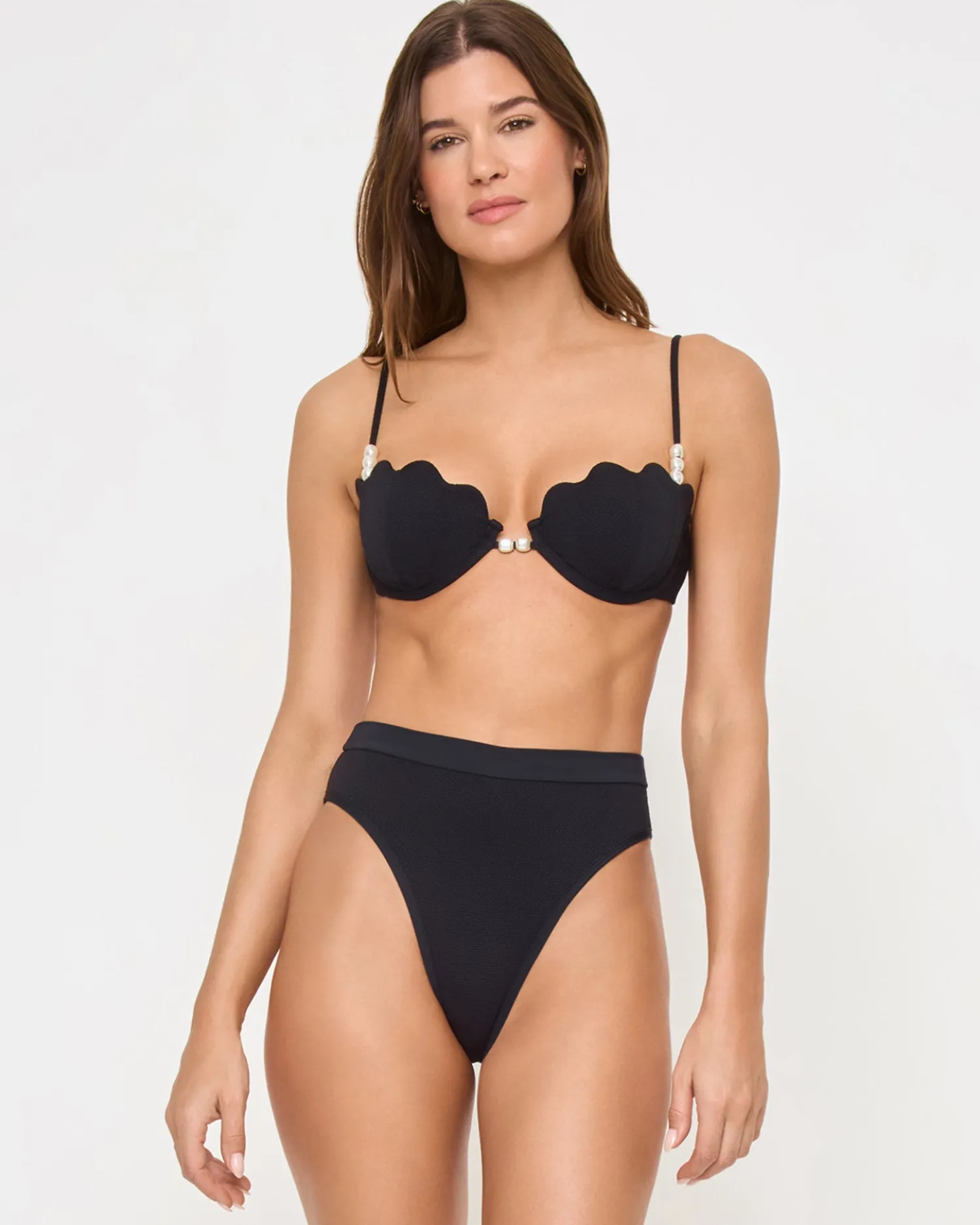 Outlet Frenchi Bikini Bottom - Black High Waist|Bitsy