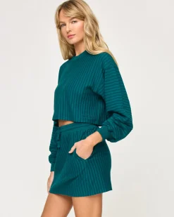 Clearance Half Court Pullover - Deep Teal Tops & Bras|Sets