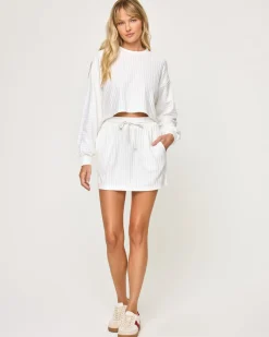 Online Half Court Pullover - White Tops & Bras|Sets