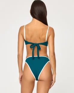 Best Hazel Bikini Top - Deep Teal-Cream Bralette|Bikini Tops