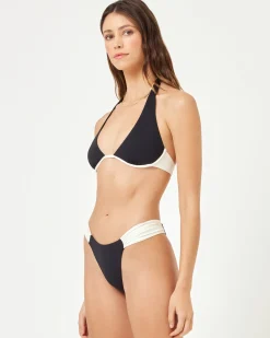 Fashion Isa Bikini Top - Black-Cream Underwire|Bikini Tops