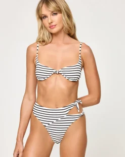 Discount Jack Bikini Bottom - Sail Along Stripe High Waist|Bitsy