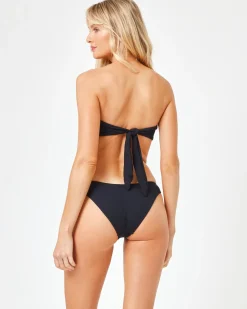 Sale Jasper Bikini Top - Black Bandeau|Bikini Tops