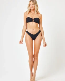 Sale Jasper Bikini Top - Black Bandeau|Bikini Tops