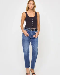 Best Jeanie Pointelle Tank - Black Tops