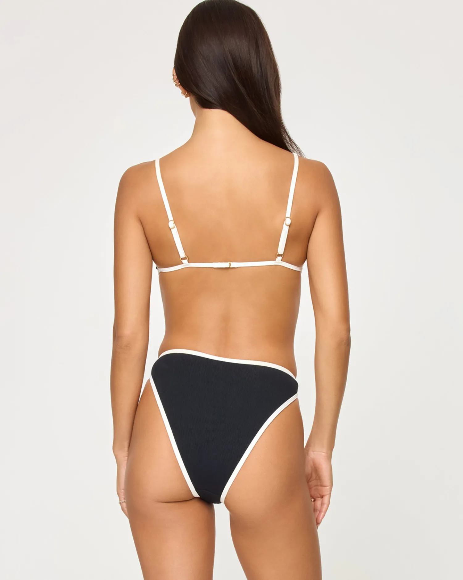 Best Kourt Bikini Bottom - Black-Cream High Waist|Classic