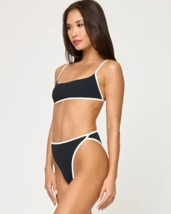 Best Kourt Bikini Bottom - Black-Cream High Waist|Classic