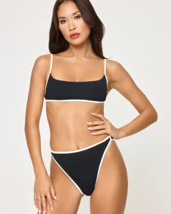 Best Kourt Bikini Bottom - Black-Cream High Waist|Classic