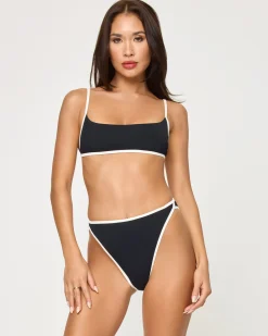 Online Kourt Bikini Top - Black-Cream Bralette|Bikini Tops