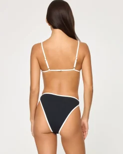 Online Kourt Bikini Top - Black-Cream Bralette|Bikini Tops