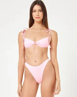 Clearance Leilani Bikini Bottom - Crystal Pink Bikini Bottoms