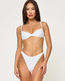 Fashion Leilani Bikini Bottom - Eyelet White Bitsy|Bikini Bottoms