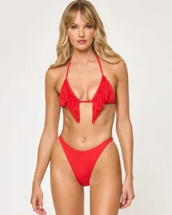Discount Leilani Bikini Bottom - Flame Bikini Bottoms
