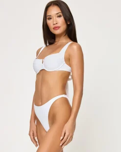 Online Leilani Bikini Bottom - White Bitsy|Bikini Bottoms