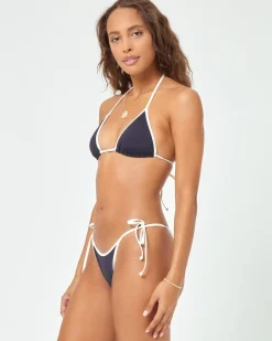 Clearance Levy Bikini Bottom - Black-Cream Classic|Bikini Bottoms