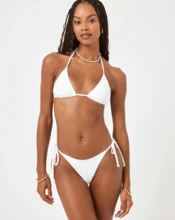 Clearance Levy Bikini Bottom - White Bitsy|Bikini Bottoms