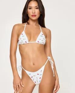 Sale Levy Bikini Bottom - White Rosette Bitsy|Bikini Bottoms