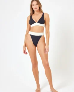 New Lola Bikini Bottom - Black-Cream Bitsy|Bikini Bottoms