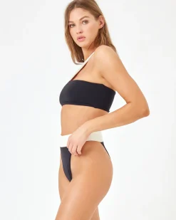 New Lola Bikini Bottom - Black-Cream Bitsy|Bikini Bottoms