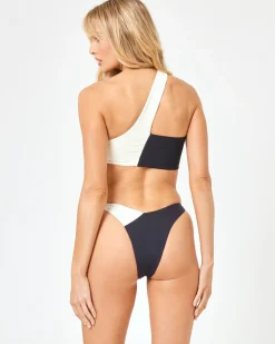 Hot Low Tide Bikini Bottom - Black-Cream Bitsy|Bikini Bottoms
