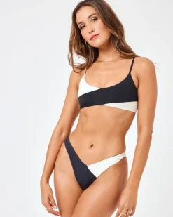 Hot Low Tide Bikini Bottom - Black-Cream Bitsy|Bikini Bottoms