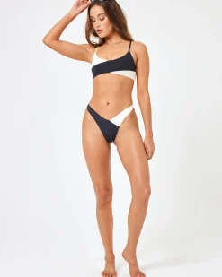 Hot Low Tide Bikini Bottom - Black-Cream Bitsy|Bikini Bottoms