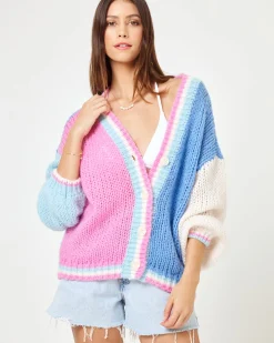 Discount x JVS Lido Cardigan - California Colorblock Sweaters