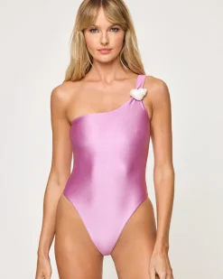 Outlet Luminescent One Piece Swimsuit - Mauve Bitsy|One Pieces