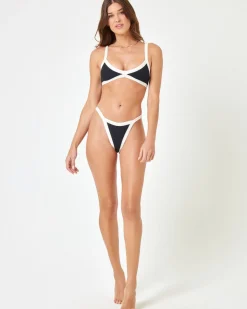 Sale Mackenzie Bikini Bottom - Black-Cream Bitsy|Bikini Bottoms